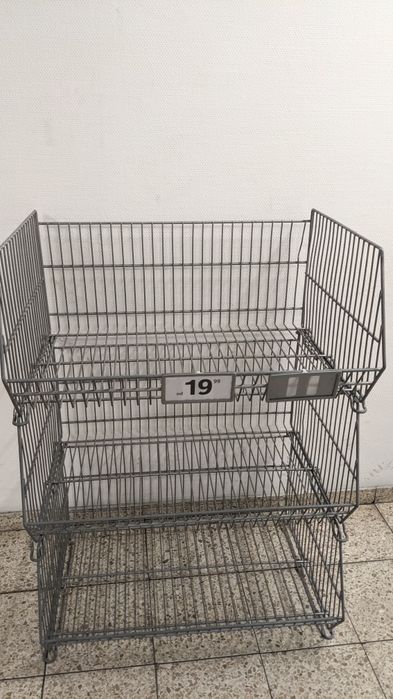 Kosze sklepowe, druciane, nastawne - kolor szary