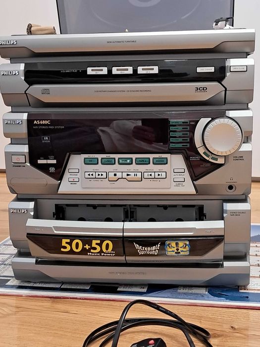Gramofon z Magnetofonem i kolumnami