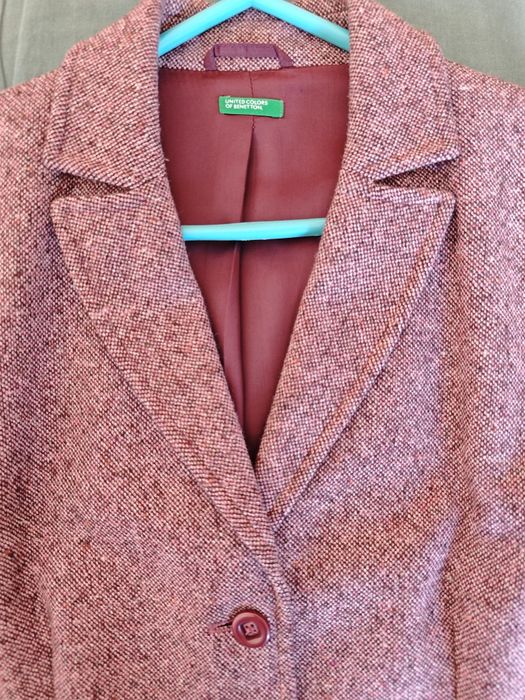 Blazer de Lã United Colors of Benetton – Bordeaux / Mesclado (Tam. M)