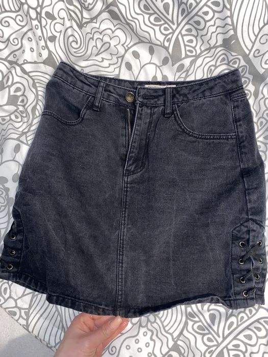 Spodnica stradivarius 34 jeans wiazana wysoki stan