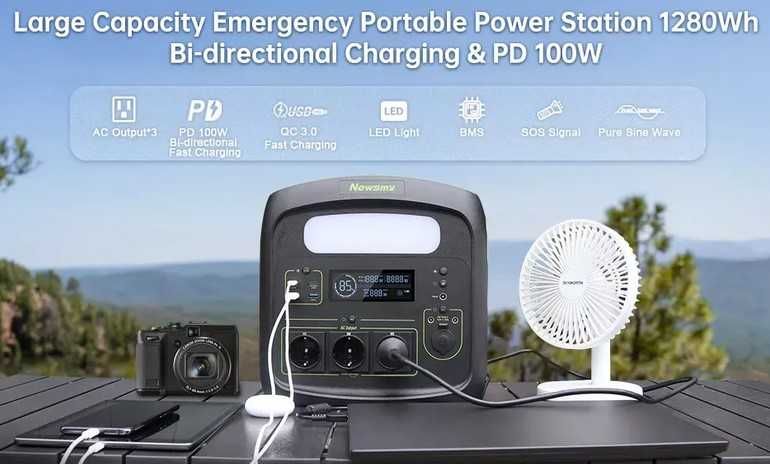 Estação Energia Portátil 1200W Lítio LiFePo4 1100Wh