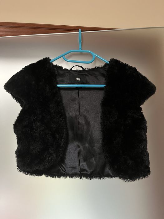 Czarne futerko dziewczęce H&M