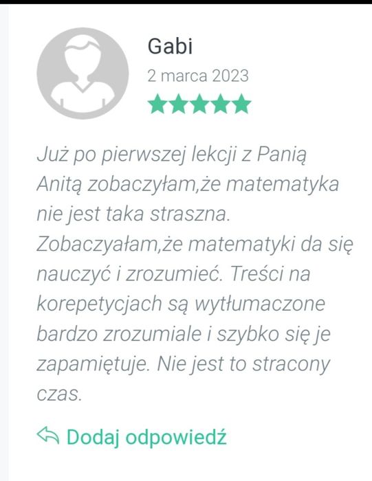 Matematyka z nauczycielką mgr inż.