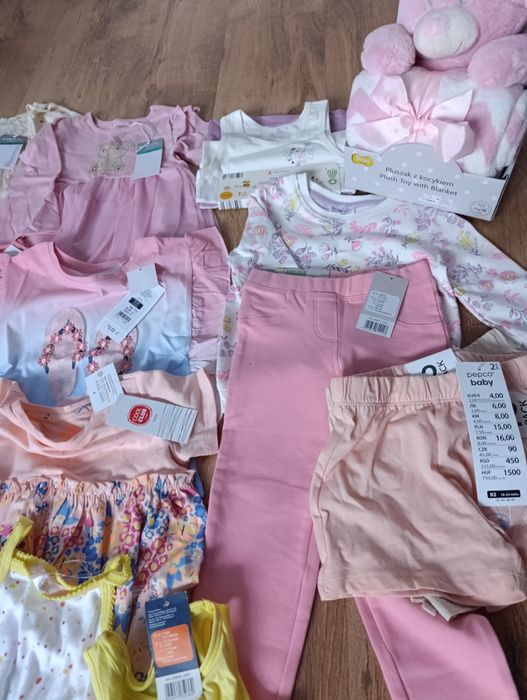 23 szt!Nowa paczka ubranek,uwaga!bez kocyk+miś Smiki dziewczynka