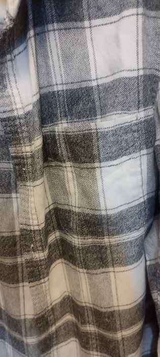 Camisa flanela cinza e branca Primark M