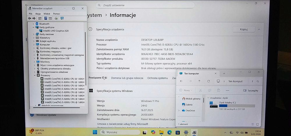 Lenovo /FullHD/16GB/256NVMe/W11PRO/HDMI/WIFI/GPS/Bluetoth/Bat5godz