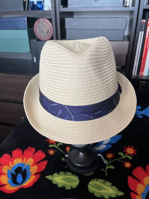 Słomkowy kapelusz męský Pier One Fedora / Panama L beżowy z wstążką