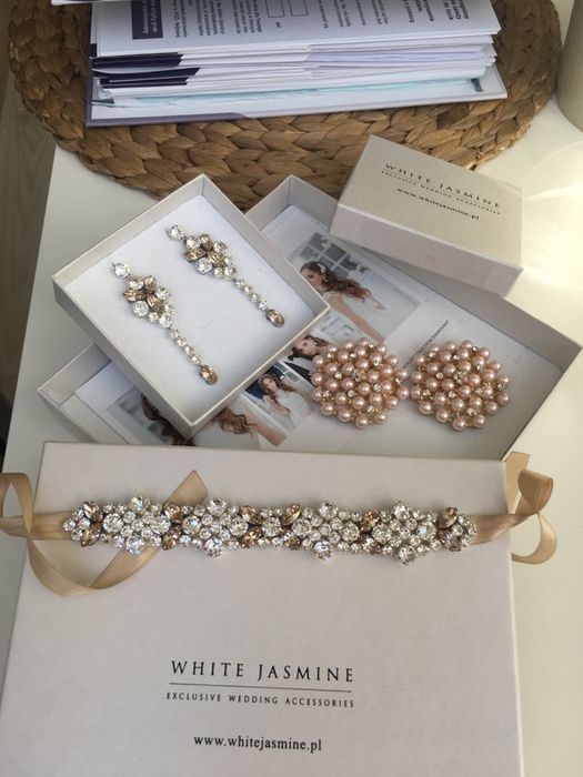 Bizuteria slubna, kolczyki, bransoletka WHITE JASMINE