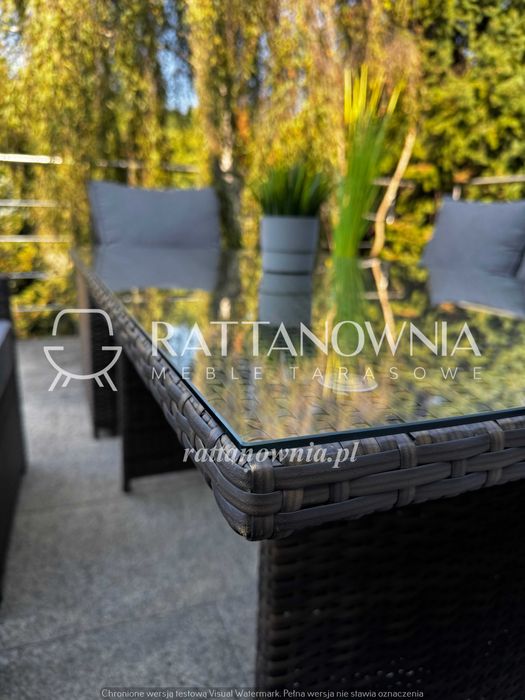 Narożnik Ogrodowy Zestaw Wypoczynkowy Technorattanowy 2 Kolory Premium