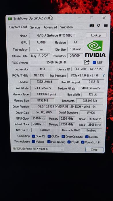 RTX 4060 TI OC Venturs 3x