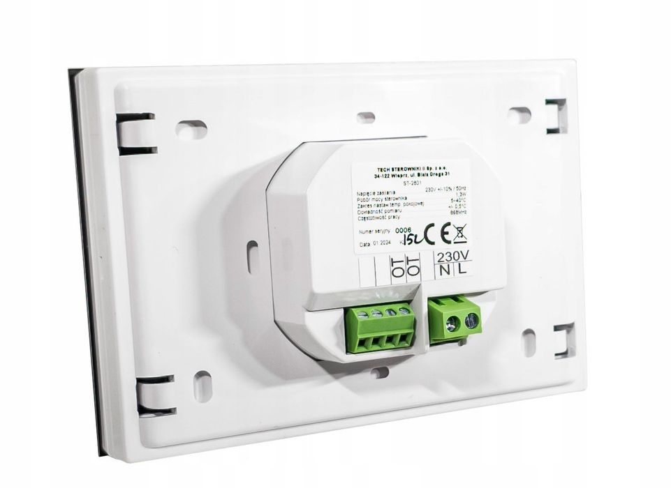 Sterownik regulator pokojowy przewodowy czarny st-2801 open therm TECH