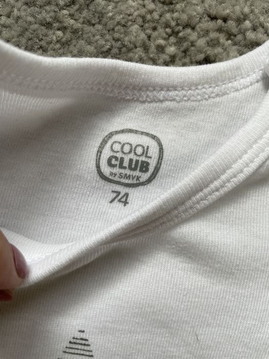 Białe body na długi rękaw Cool Club r.74