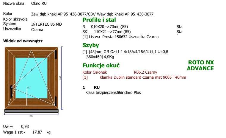 Okno Aluplast Intertec 85 MD 2 szt