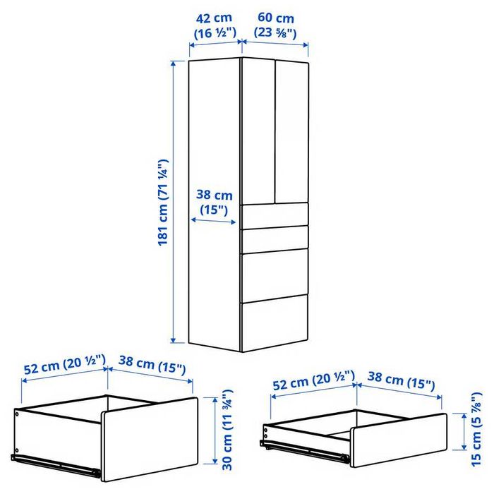 Szafa dziecięca Ikea SMÅSTAD / PLATSA