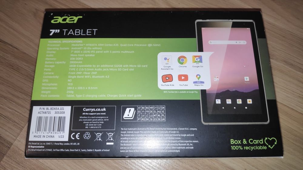 Планшет Acer ACTAB721