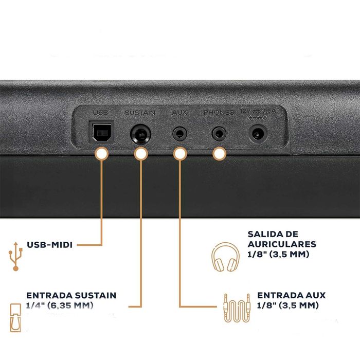 Teclado Piano Orgão Eletrónico 61 Teclas C/ Suporte Banco Auscultador