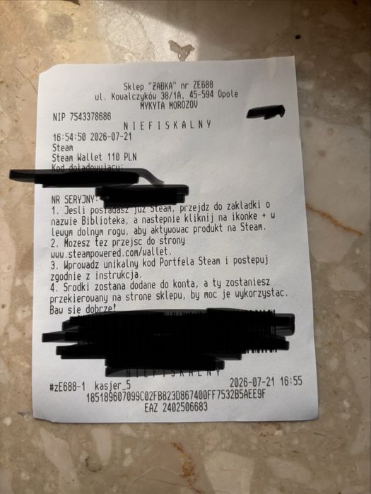 Doładowanie do steam za 330 zl