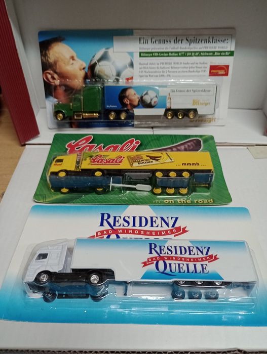 Resoraki ciężarówki TIR MAN Scania Mercedes 6szt.