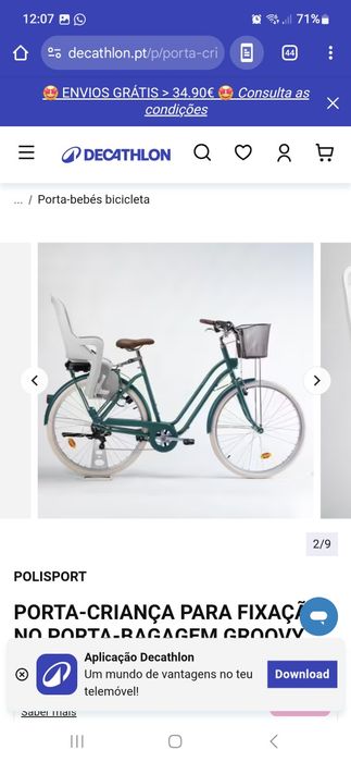 Porta crianca bicicleta novo