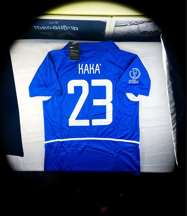 (XL) KAKA 23 BRAZYLIA FIFA WORLD CUP BRAZIL NIKE 2002 Nowa Niebieska Wyjazdowa Piłkarska Koszulka Sportowa Jersey Kolekcjonerska na co Dzień