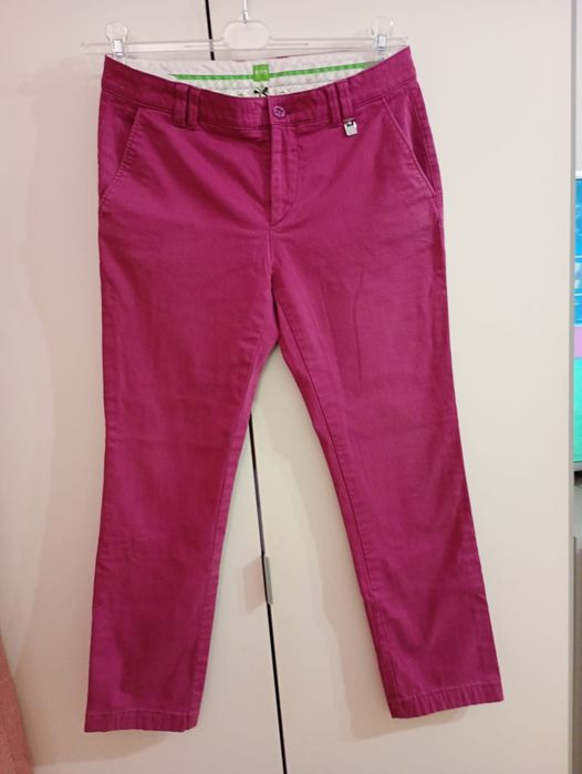 Spodnie Hugo Boss chinosy casual fuksja różowe 36 38