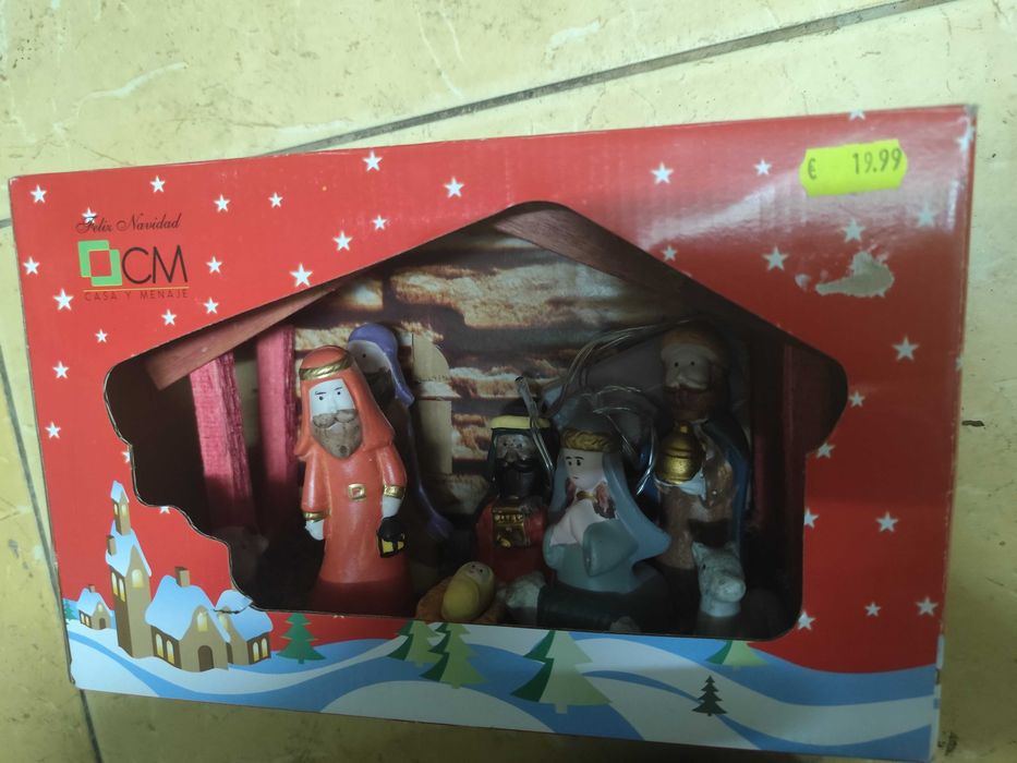 Presépio completo com guta e luz a pilhas