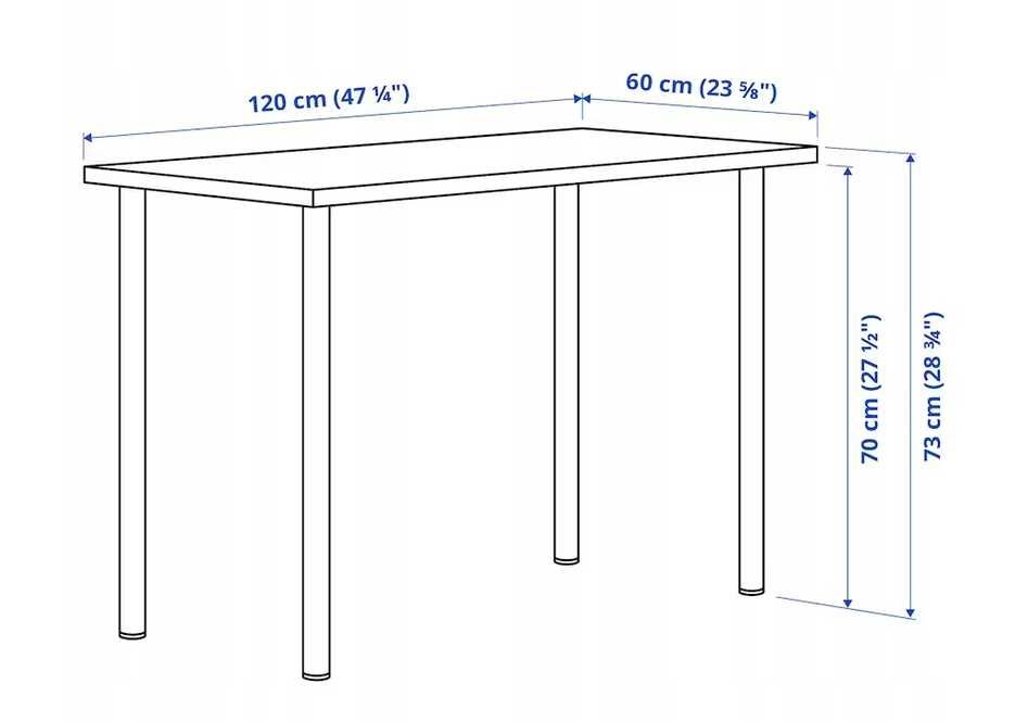 6 sztuk. Biurko IKEA LAGKAPTEN ADILS 120x60 dąb bielony / czarne NOWE/ 6 sztuk