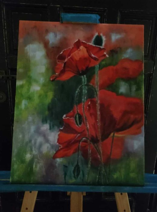 Картина "Польові маки" 40х50 Олія, мастихін, полотно на підрамнику