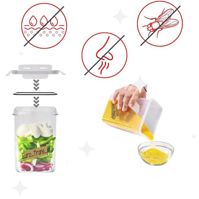 ZESTAW 24 POJEMNIKÓW NA ŻYWNOŚĆ - na Przyprawy, Makaron, Płatki