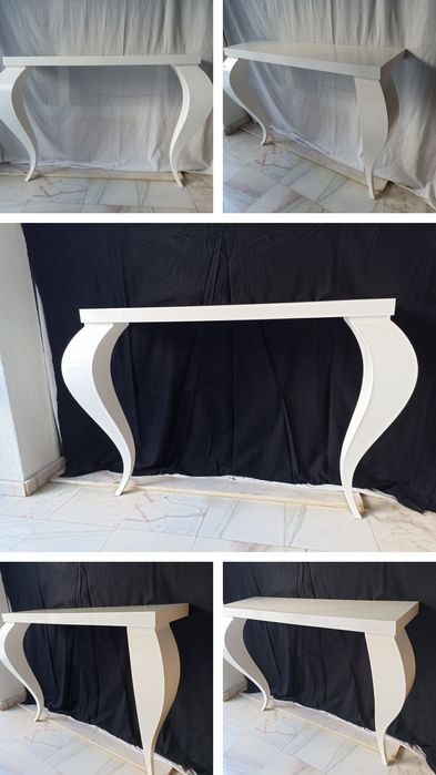 Consola branca lacada a alto brilho