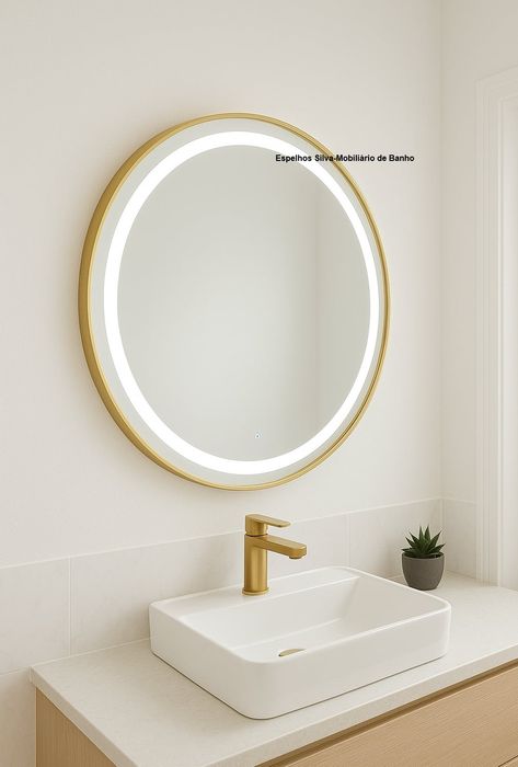 NOVOS!Espelhos LED DOURADOS/PRETOS 80cm Redondos! WC / Casa de Banho