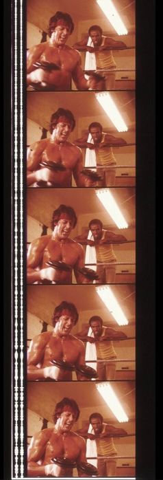 Fotogramas em película do filme culto Rocky 2