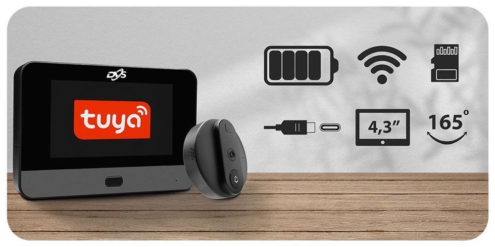 DVS-VDV165MS-T wizjer elektroniczny WiFi 2Mpx 4,3" audio aplikacja Tuya Smart