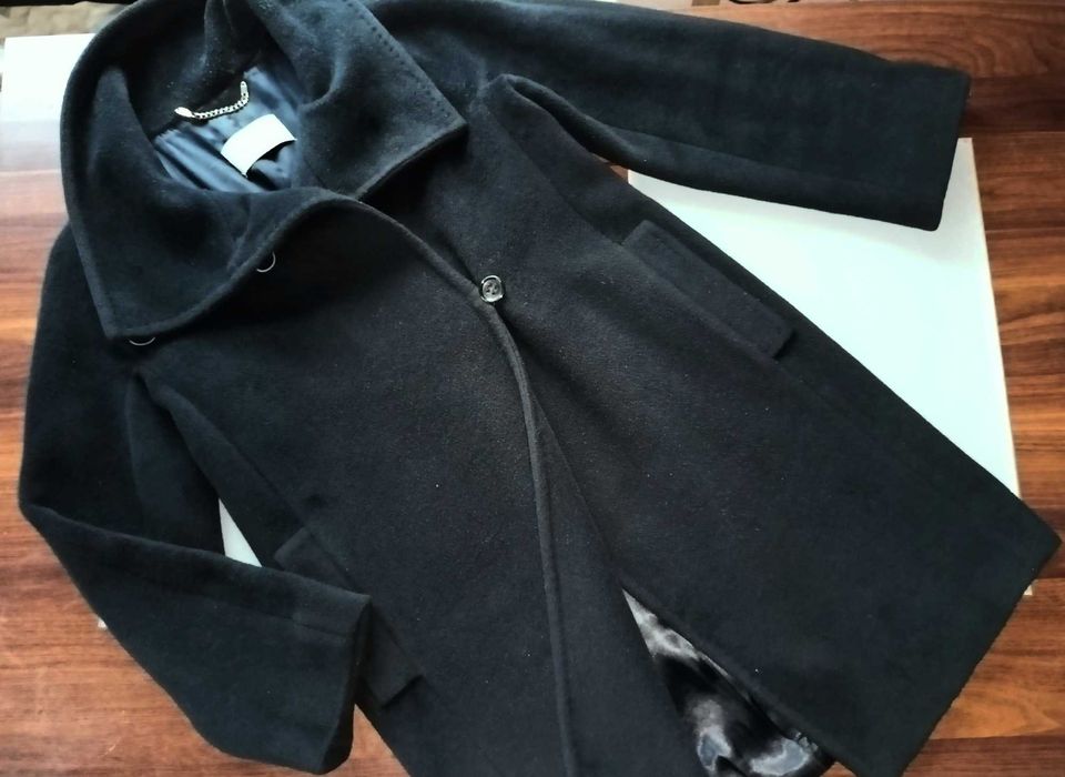 Max Mara flauszowy klasyczny płaszcz S