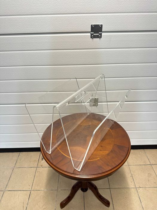 Designerski Gazetnik PLEXIGLAS Space Age | Akrylowy Stojak Lucite Vintage