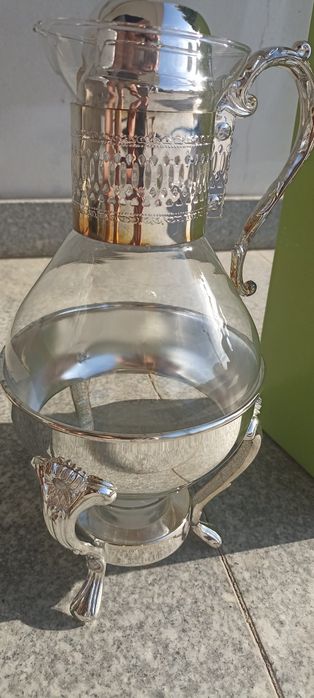 Cafeteira café com rechaud. Em prata.