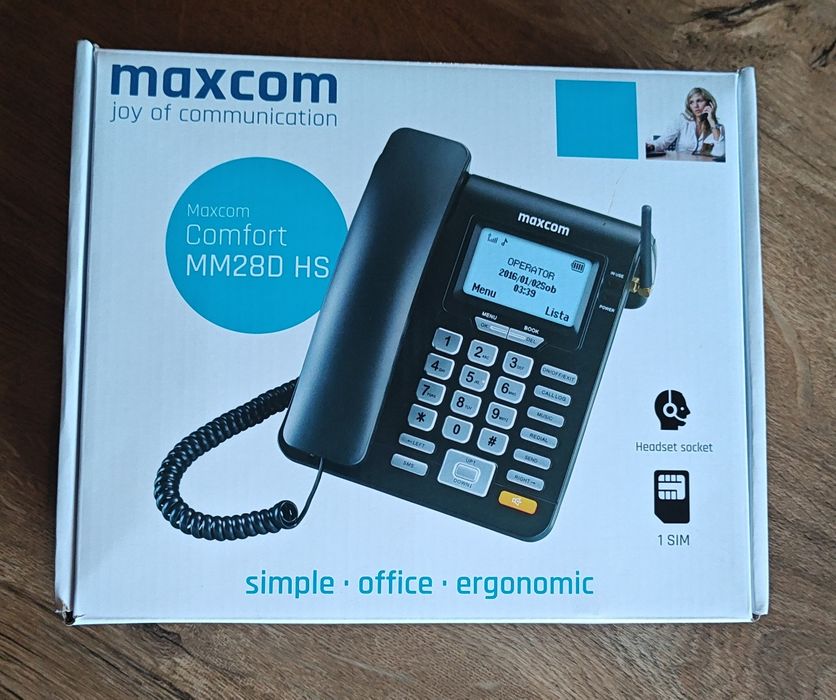 Telefon stacjonarny na kartę SIM Maxcom MM28D HS