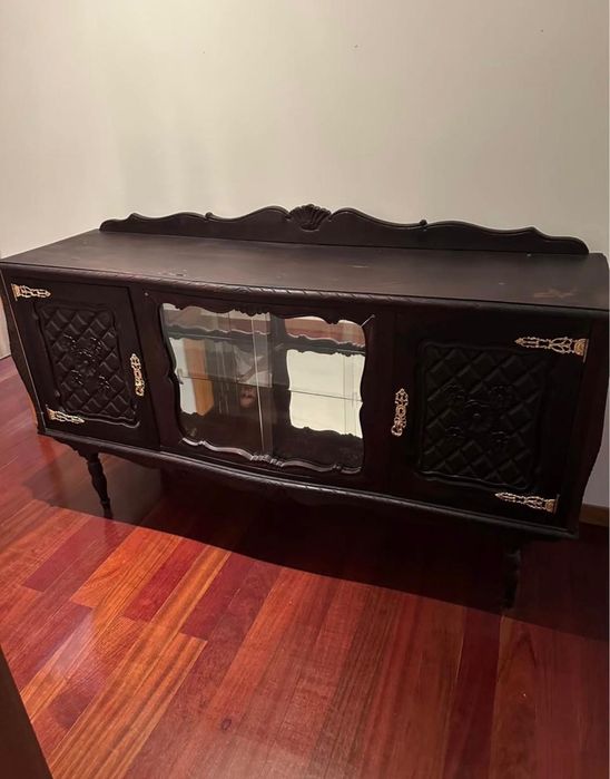 2 moveis de sala vintage com ferragens douradas