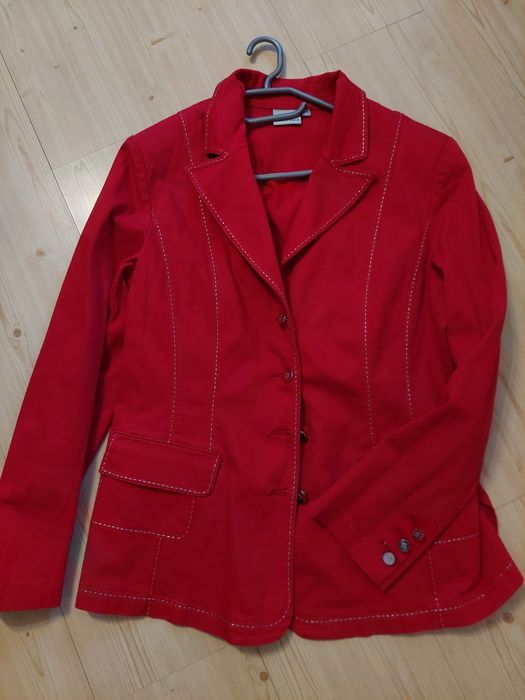 Elegancki Czerwony Żakiet Lafeinier (3XL, 97% Bawełna) - Stan Bardzo D