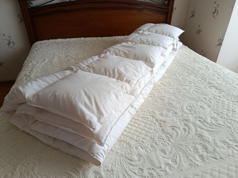 Ковдра пухова/одеяло пуховое 160*210, зимова,  90% пух, Швейцарія,