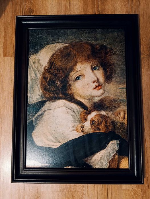 Reprodukcja Dziewczyna z pieskiem J.B. Greuze