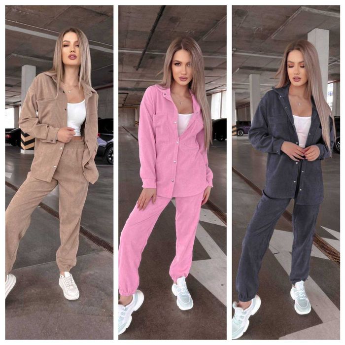 Жіночий вельветовий костюм весняний/Женский вельвет костюм мод 10504