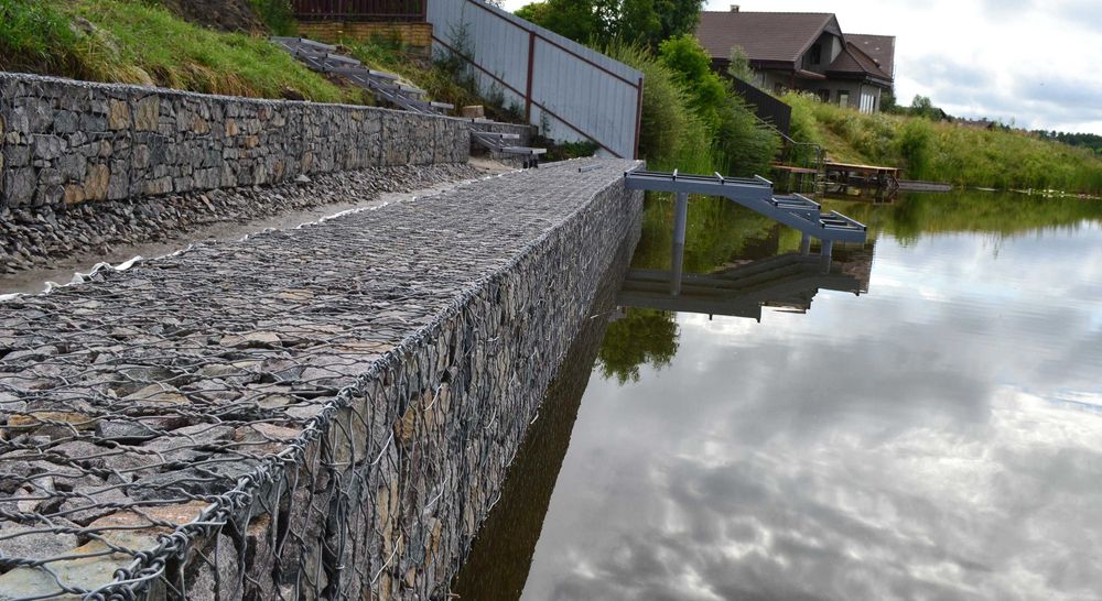 Габіони плетені для берегоукріплення, підпірних стін