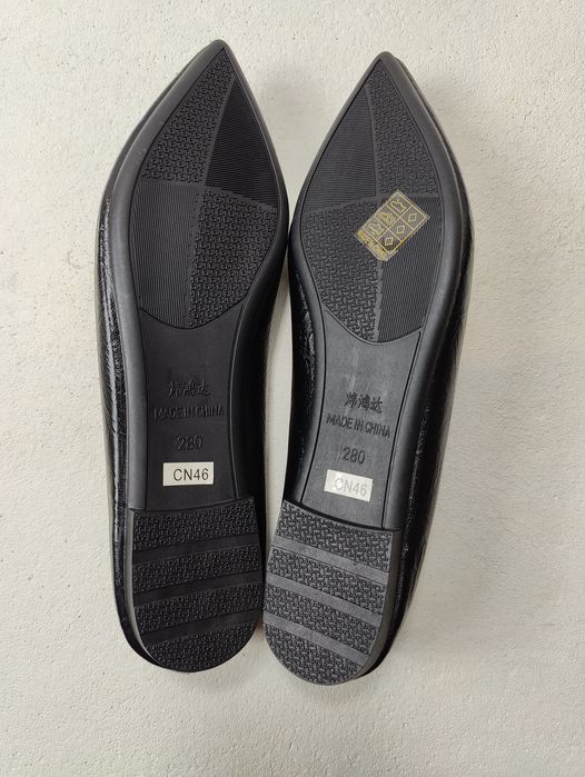 Stylowe balerinki kolor czarny  duży rozmiar 43 44 XL XXL