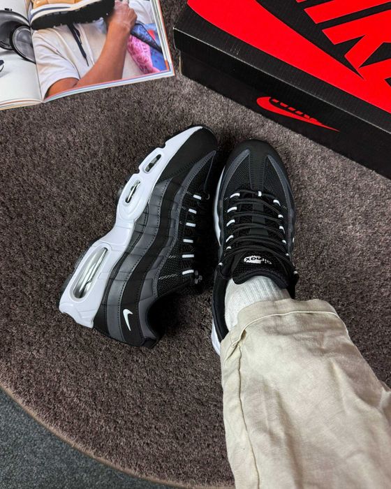 SALE! Nike Air Max 95 Black Grey 36 37 38 39 40 41 42 43 44 45 46 найк