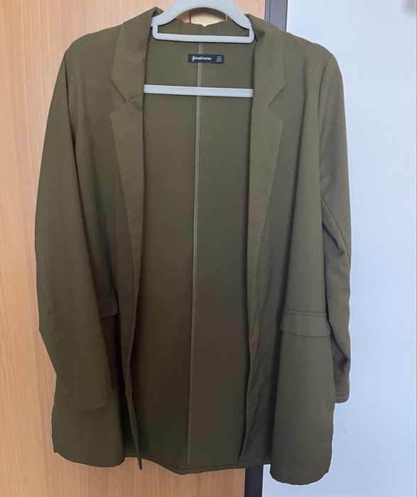 Blazer fluido verde musgo