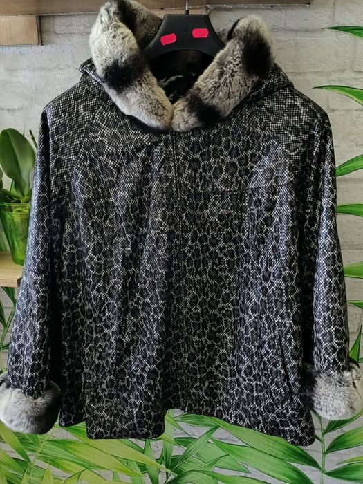 шкіряна двусторння куртка великого розміру