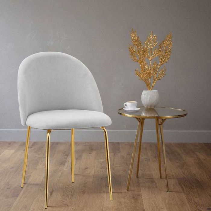 Krzesło welurowe FARGO GOLD VELVET szare