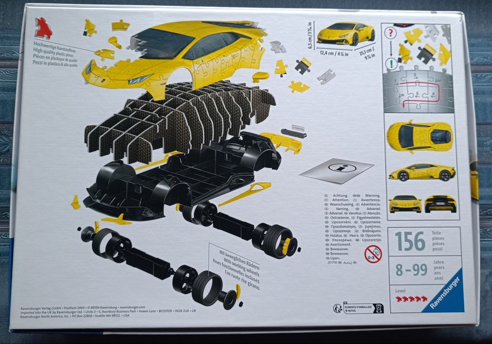 3D пазл Lamborghini Huracán EVO Ravensburger (156 деталей)