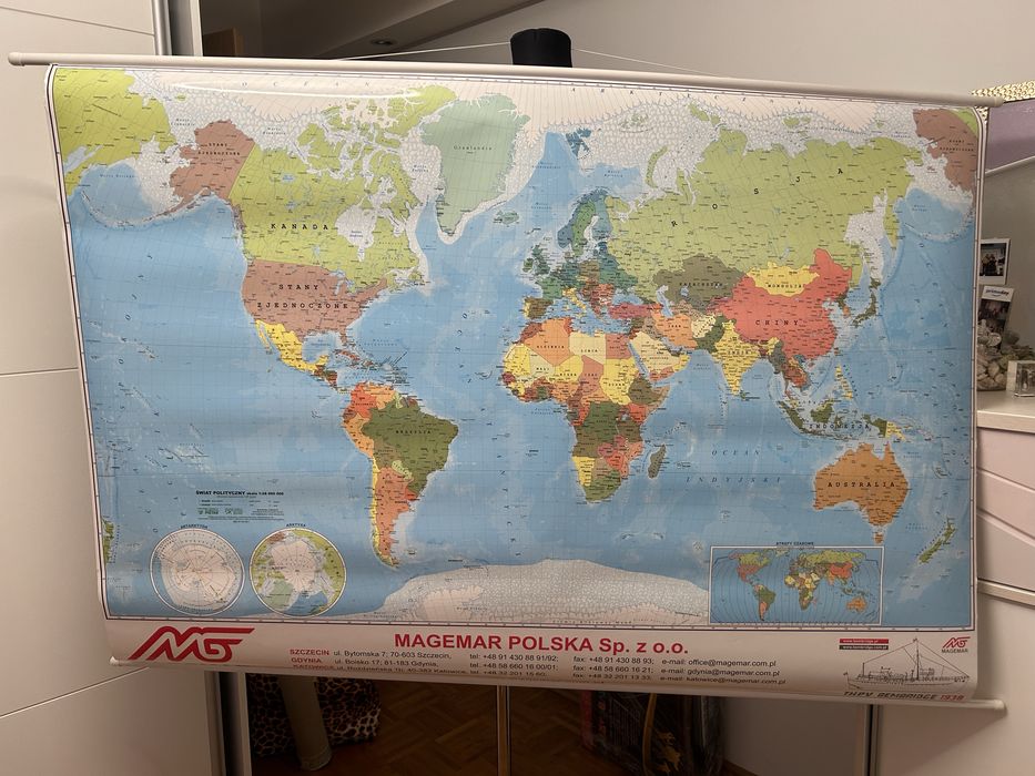 Mapa świata ścienna